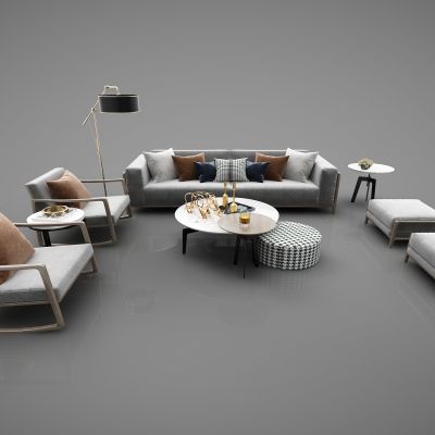 现代风格沙发组合3D模型