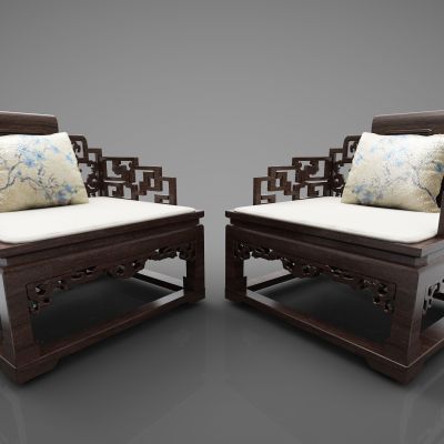 新中式风格单人沙发00001124(2016)