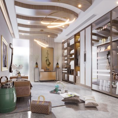 新中式现代简约轻奢风格衣帽间