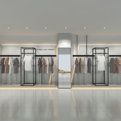 现代简约风男装货架陈列