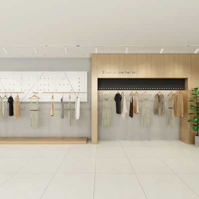 现代简约风服装陈列