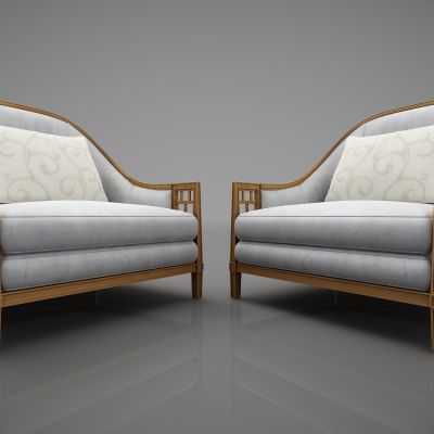 新中式风格单人沙发24(2016)