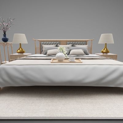 新中式风格双人床80(2016)