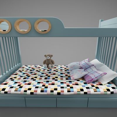现代风格儿童床3D模型