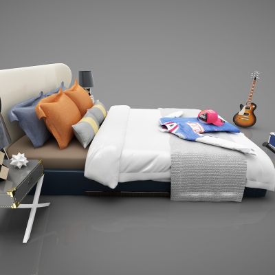 现代风格双人床