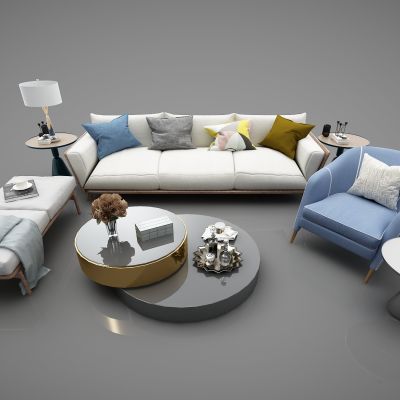 现代风格沙发组合3D模型