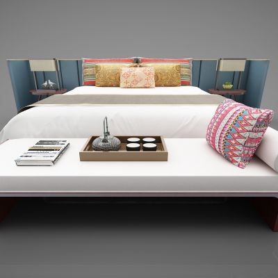 新中式风格双人床403(2016)