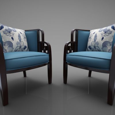 新中式风格单人沙发387(2016)