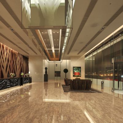 奢华五星级酒店写字楼大堂内部场景