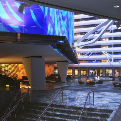 奢华五星级酒店写字楼大堂内部场景