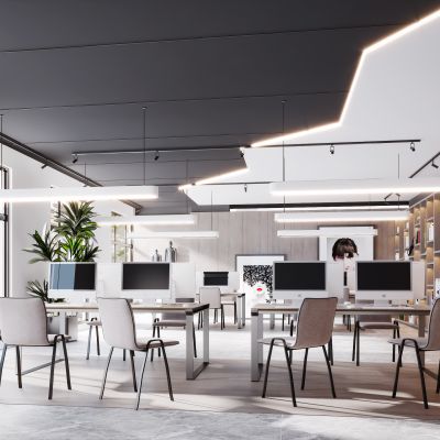 现代简约北欧轻奢风格办公室办公区