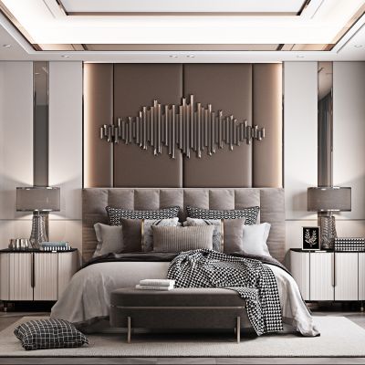 现代轻奢卧室3D家装场景