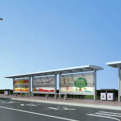 现代公交站台 候车台