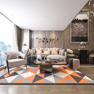 现代复式单身公寓客厅