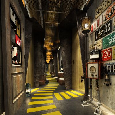 工业风酒店过道