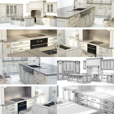 厨房灶台 橱柜 操作台