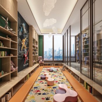 现代培训机构儿童活动区3D模型