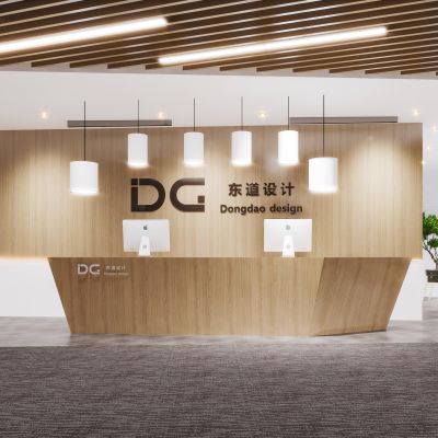 现代简约北欧轻奢风格前台接待公司大堂