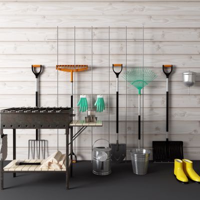 现代烧烤炉水桶铁铲