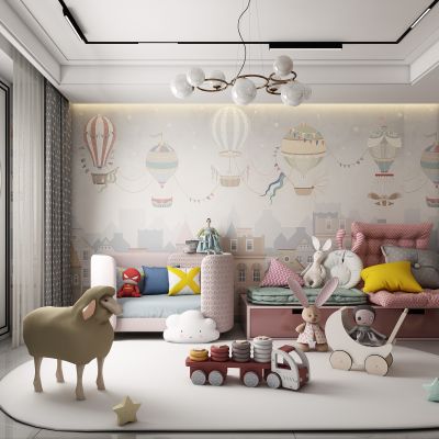 现代卧室，新中式卧室，儿童房