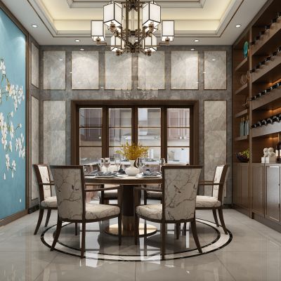 新中式餐厅，餐厅，餐桌，