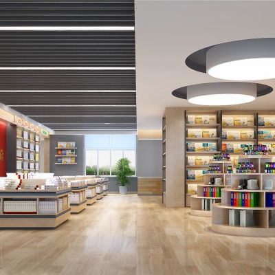 图书阅览室视角一3D模型