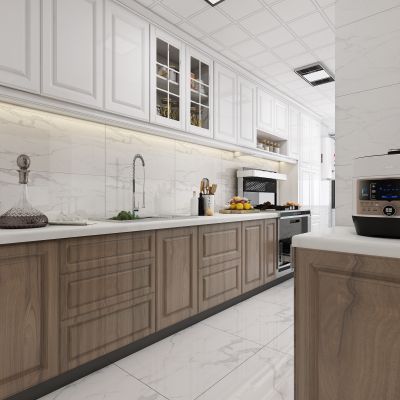 现代厨房，厨房，橱柜，