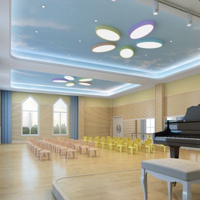现代幼儿园音体室3D模型