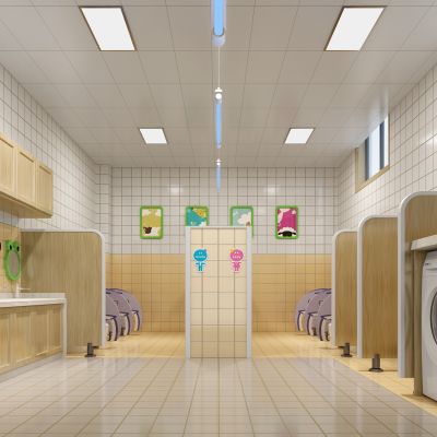现代幼儿园卫生间