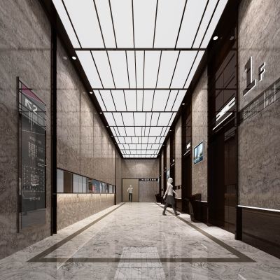 大厦底层电梯3D模型