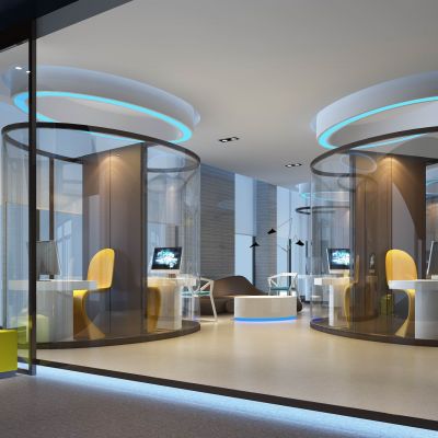 现代办公玻璃房