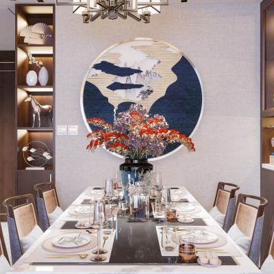 新中式现代简约轻奢风格餐厅