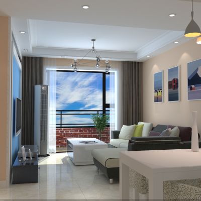 现代简约家装客厅全景图