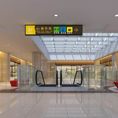 商场电梯入口3D模型