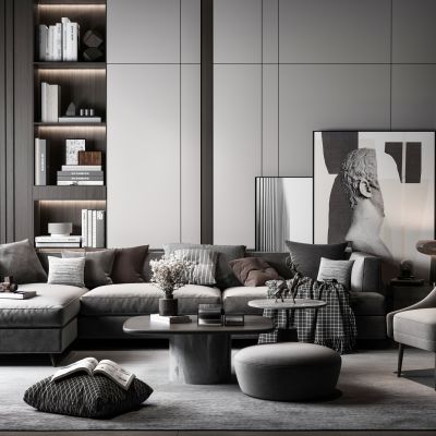 现代沙发茶几组合