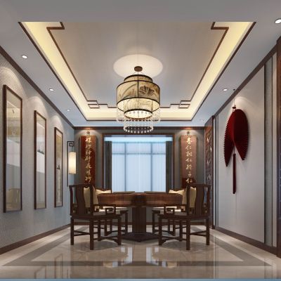 王总棋牌室侧包厢大图3D模型