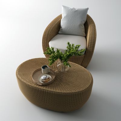 现代藤编椅 户外椅