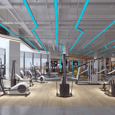 现代健身房 跑步机