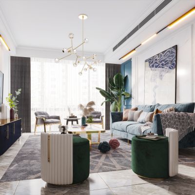 北欧现代简约轻奢风格客厅