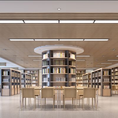  现代学校书吧阅览室