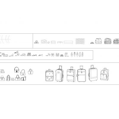 CAD模特衣服服饰鞋子包帽子眼镜衣架系列图库