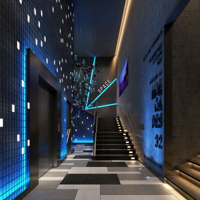 后现代酒店电梯 楼梯