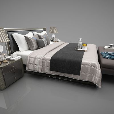现代风格双人床