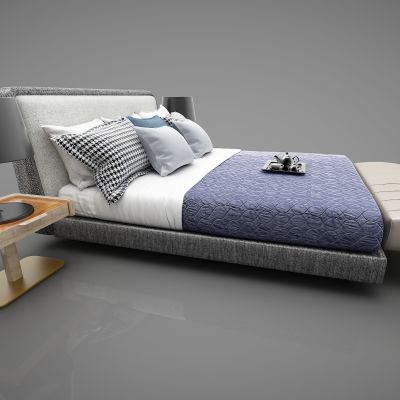 现代风格双人床 