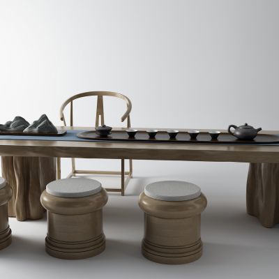 新中式茶桌 圈椅