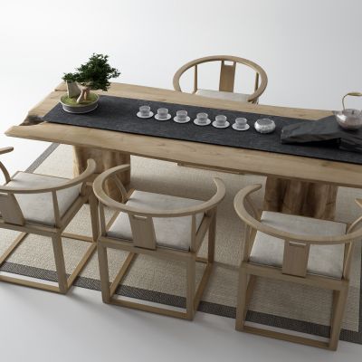 新中式茶桌 圈椅