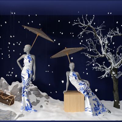 新中式橱窗 模特