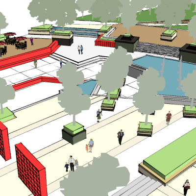 现代公园广场景观设计SU模型