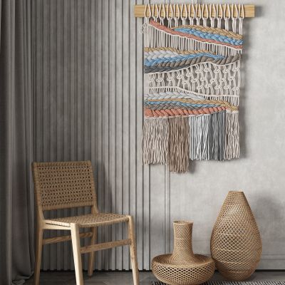 北欧藤编休闲椅