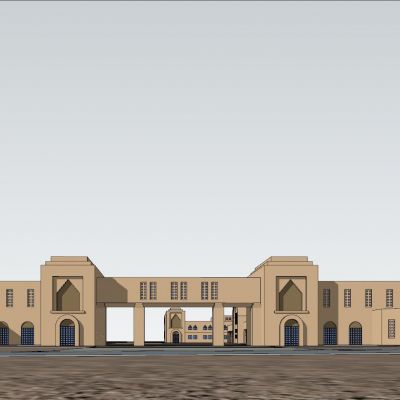 沙疗小镇伊斯兰风格鸟瞰